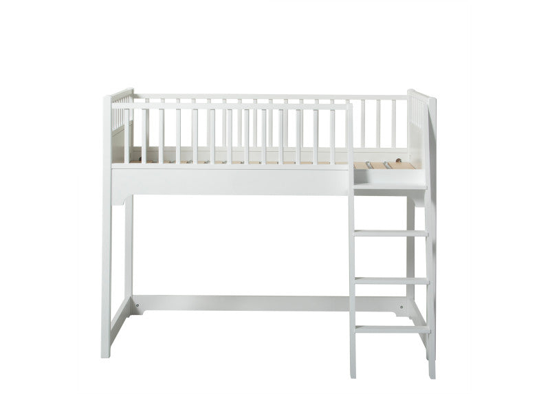 Oliver Furniture Seaside Collection Junior Low Loft Bed 90x160 cm White